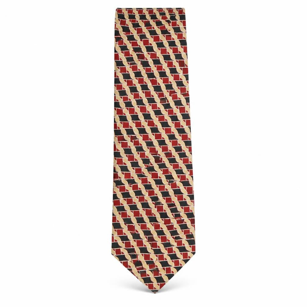 Pica Sador Mens Multicoloured Geometric Silk Pointed Tie One Size