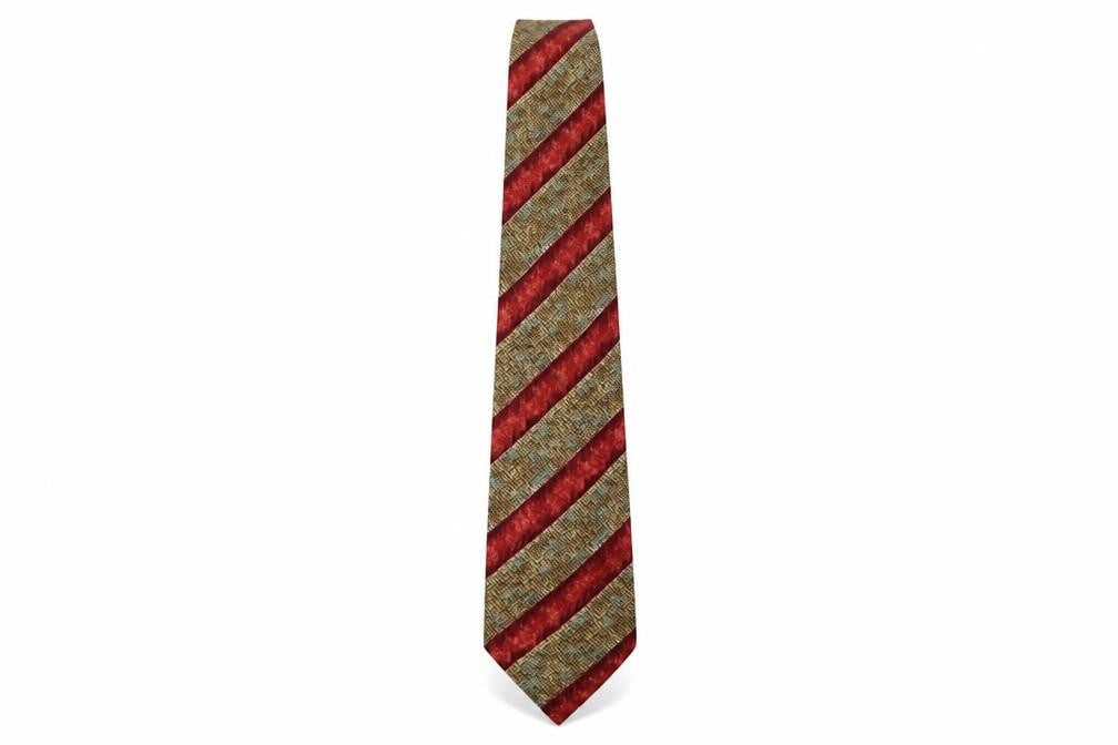 Front view of Marks & Spencer men’s multicoloured striped silk pointed tie one size