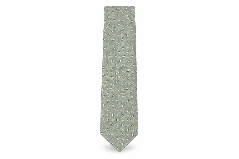 Van Girls  Mens Green Floral Silk Pointed Tie One Size