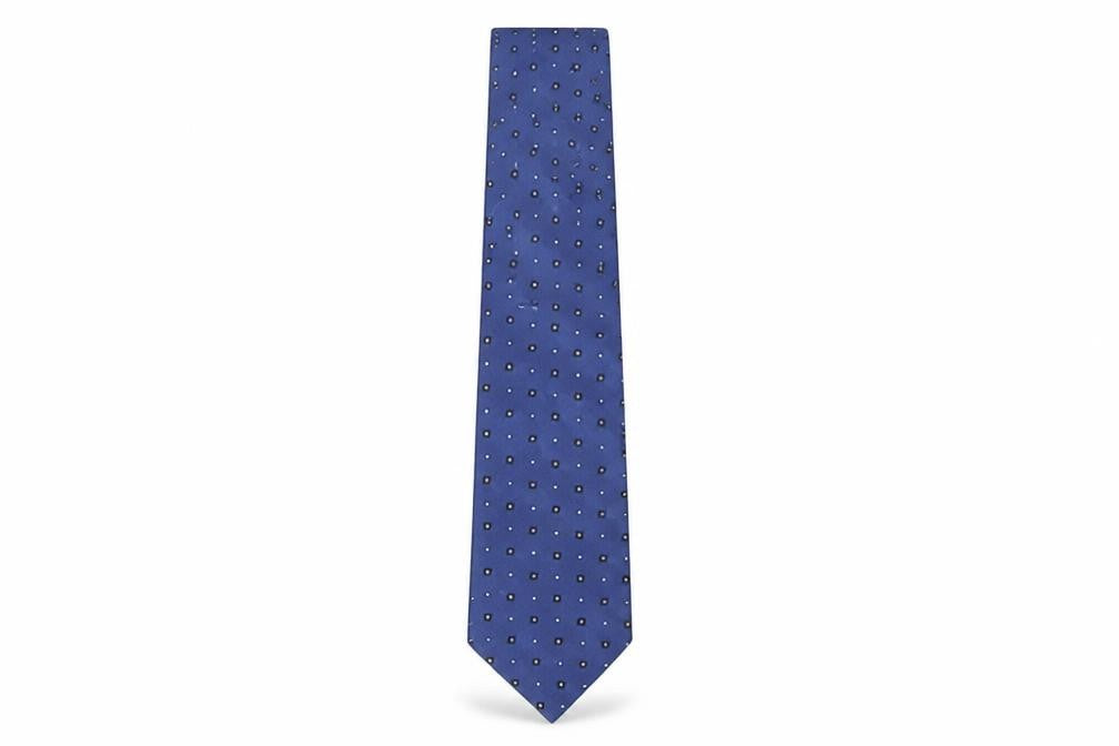 Front view of Tie Rack men’s blue geometric silk pointed tie one size