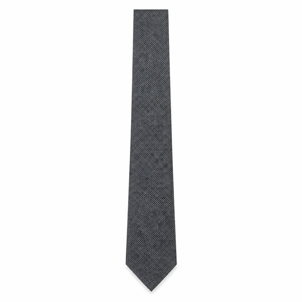 Front view of Burton men’s grey polka dot polyester pointed tie one size