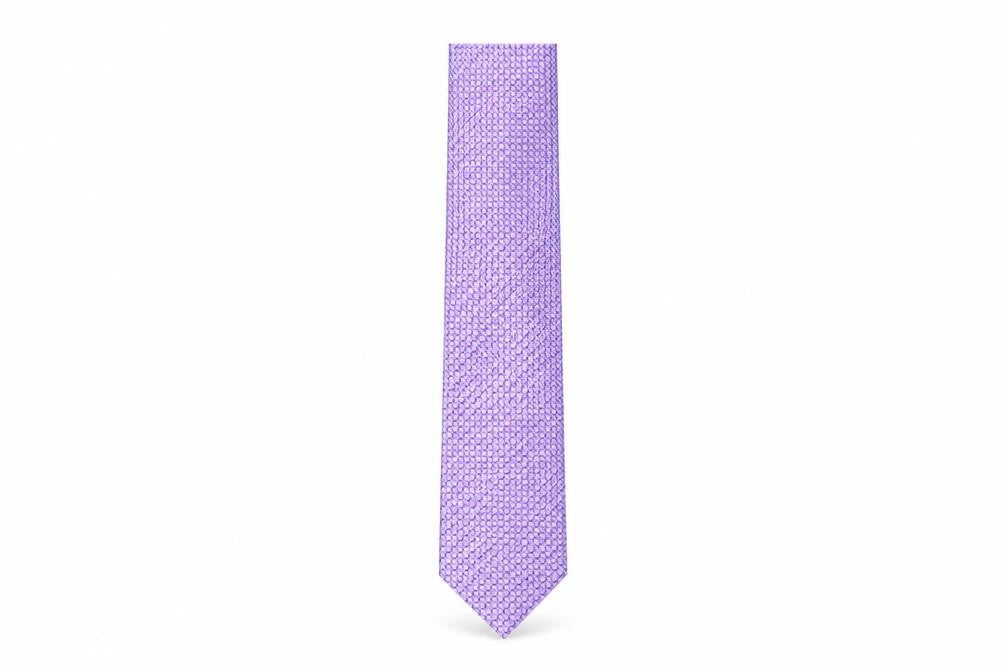 Marks and Spencer Mens Purple Geometric Silk Pointed Tie One Size