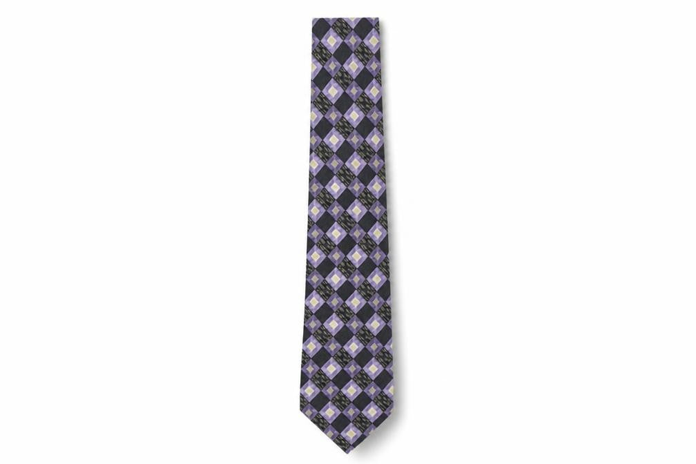 Front view of StBernard men’s multicoloured geometric silk pointed tie one size