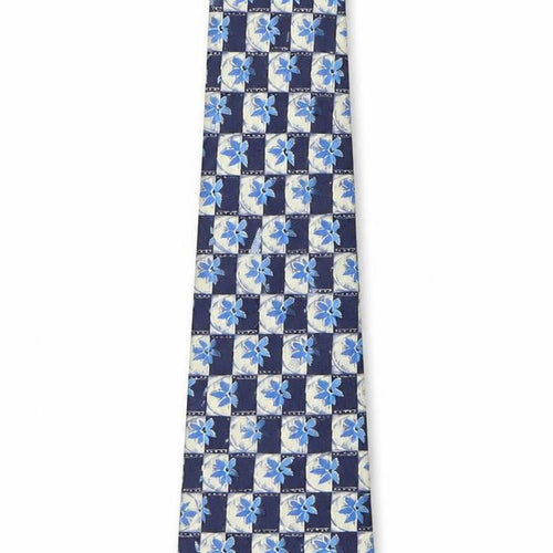 Blazer  Mens Blue Floral Silk Pointed Tie One Size