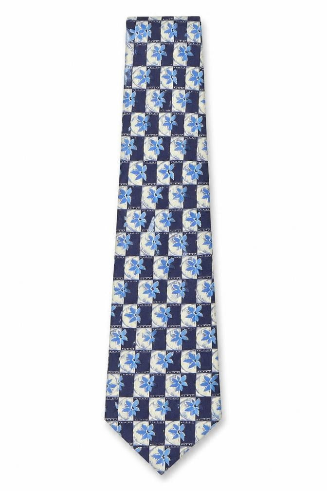 Blazer  Mens Blue Floral Silk Pointed Tie One Size