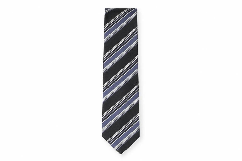 Front view of Next men’s multicoloured striped polyester pointed tie one size