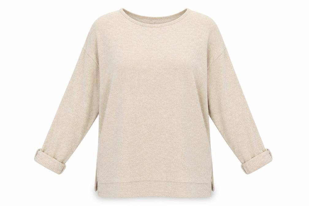 Primark Womens Beige Crew Neck  Polyester Pullover Jumper Size S