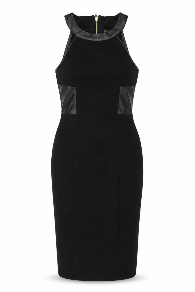 Miss Selfridge Womens Black  Polyester Pencil Dress  Size 10  Round Neck Zip