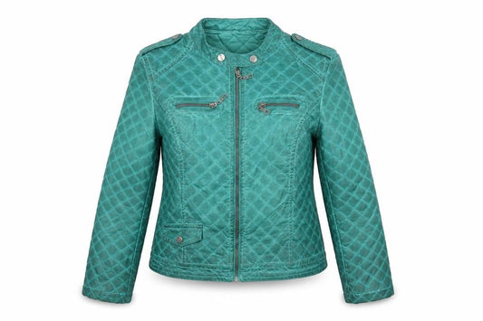 Front view of So Sweet women’s green jacket, size XL, zip