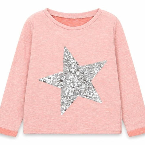 Dunnes Stores Girls Pink  Cotton Pullover T-Shirt Size 7 Years Round Neck Pullover