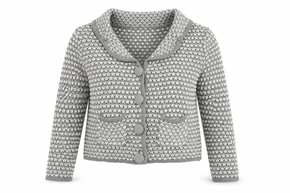 Elaigabeth Scott  Womens Grey Collared  Acrylic Cardigan Jumper Size M