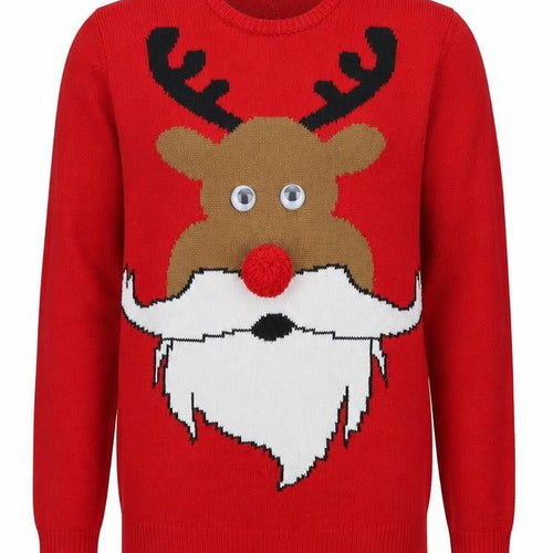 Marks and Spencer Mens Red Round Neck  Acrylic Pullover Jumper Size XS   - Christmas jumper