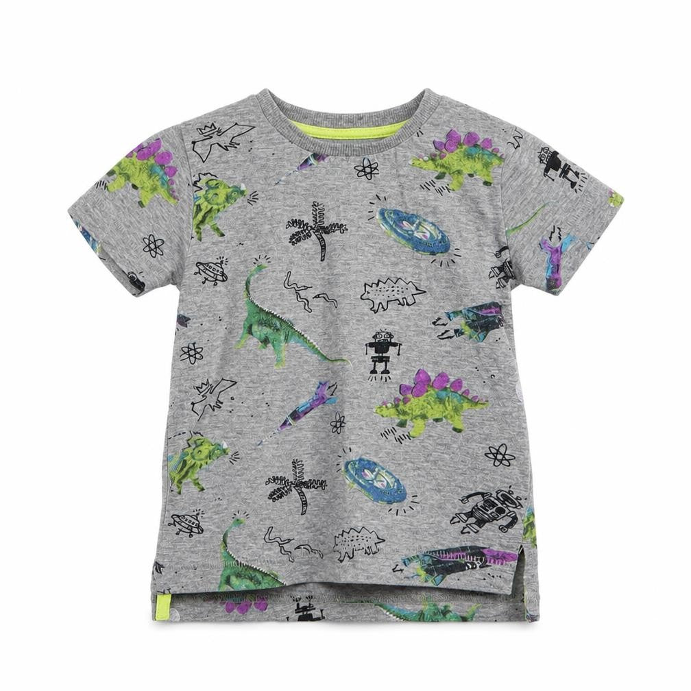 NEXT Boys Grey  Cotton Jersey T-Shirt Size 3-6 Months Round Neck Pullover - Dinosaur