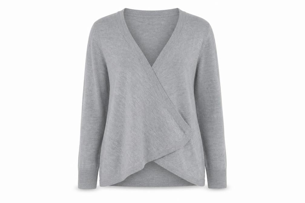 George Womens Grey Round Neck  Acrylic Cardigan Jumper Size 10