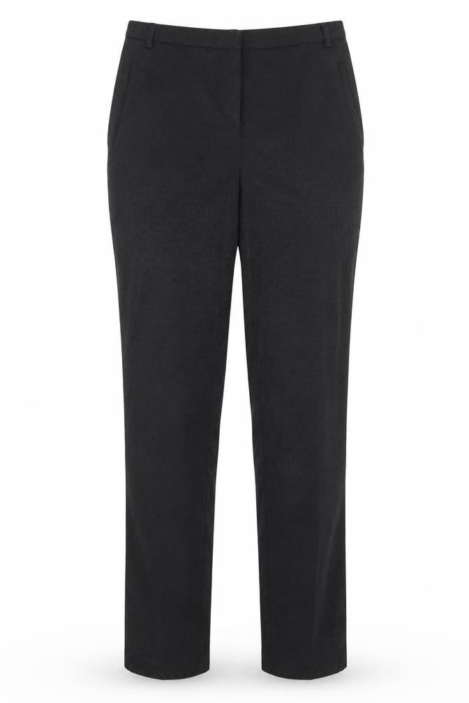 M & Co Womens Black Animal Print Cotton Dress Pants Trousers Size 8 L28 in Regular Button