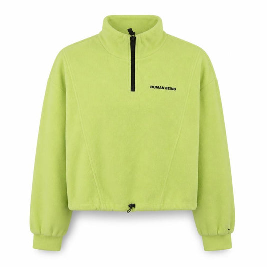 Front view of Divided by H&M women’s green polyester pullover sweatshirt, size S, pullover - human being