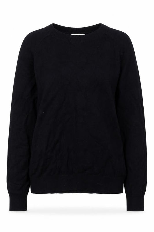 Front view of H&M women’s blue viscose jersey t-shirt, size S, round neck