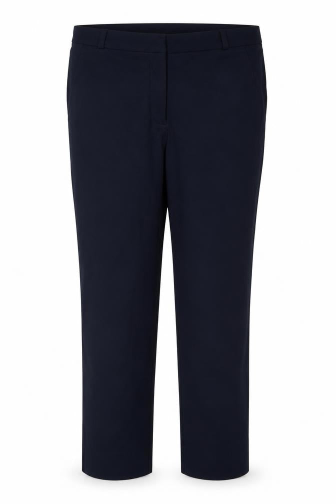 Mango Womens Blue  Polyester Cropped Trousers Size 10 L26 in Regular Button