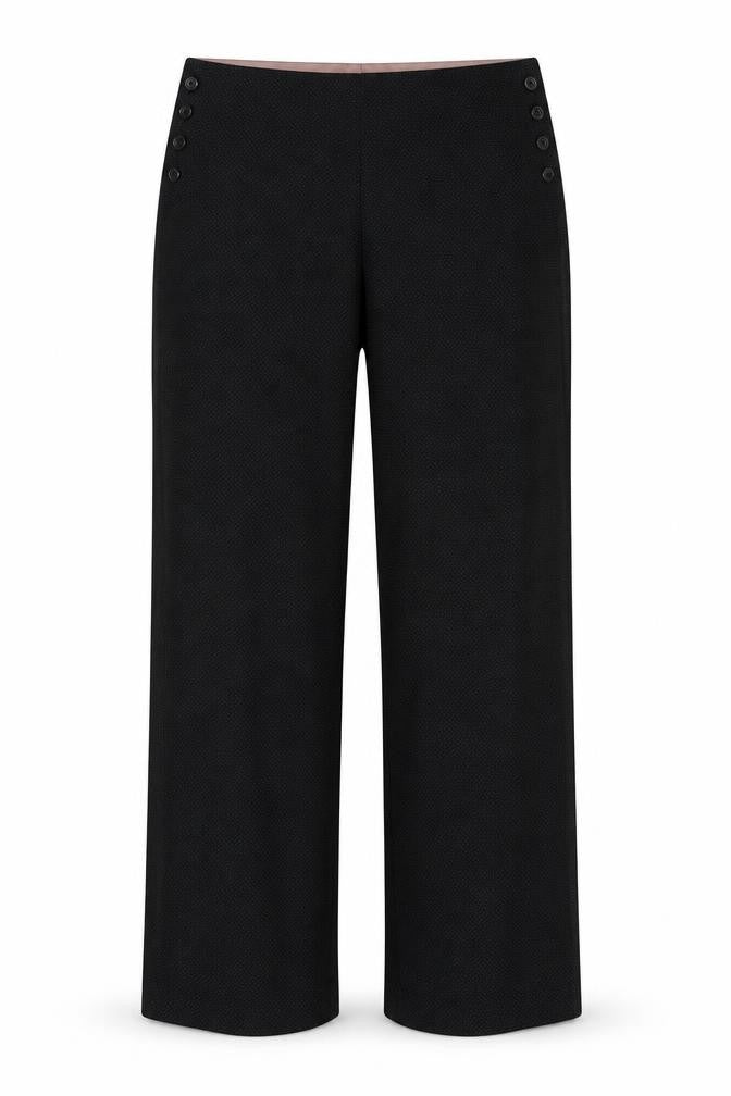 F&F Womens Black Polka Dot Polyester Trousers  Size 10 L31 in Regular Zip