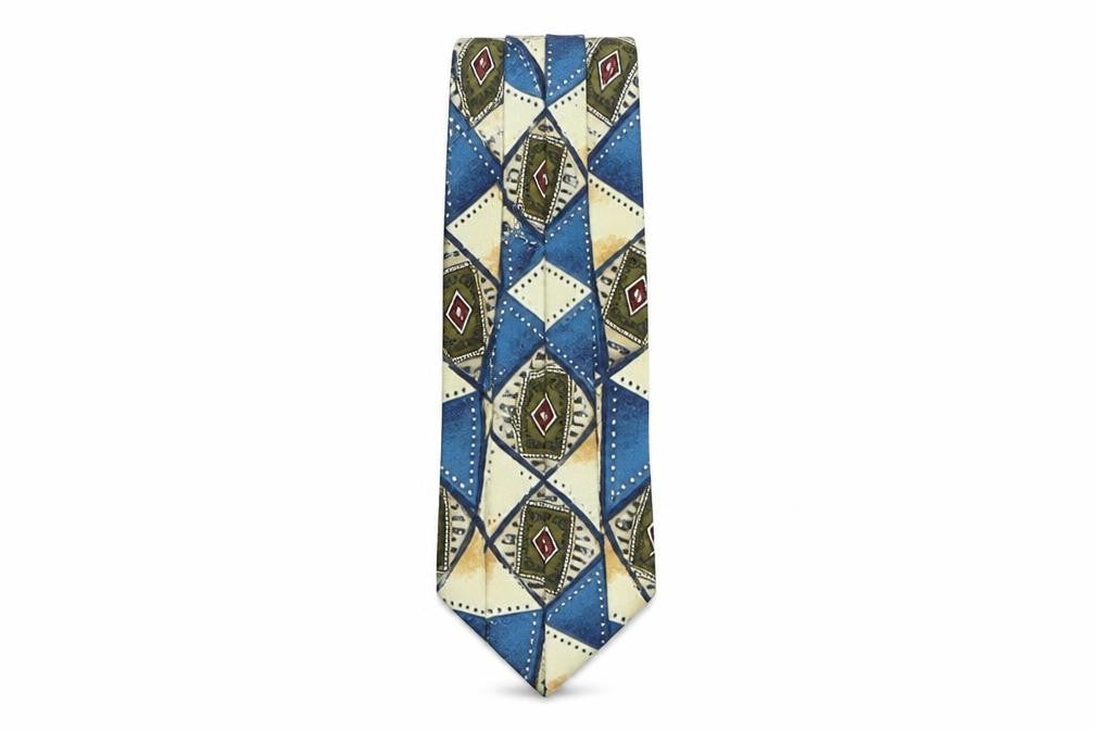 Front view of Luciano Gatti men’s multicoloured geometric polyester pointed tie one size