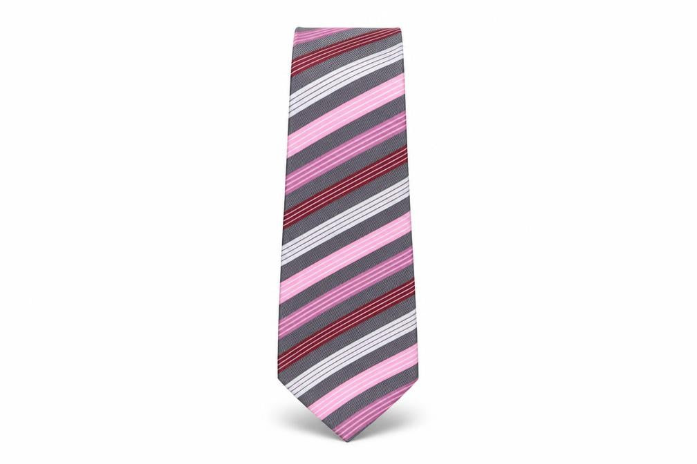 Front view of Rael Brook men’s multicoloured striped polyester pointed tie one size