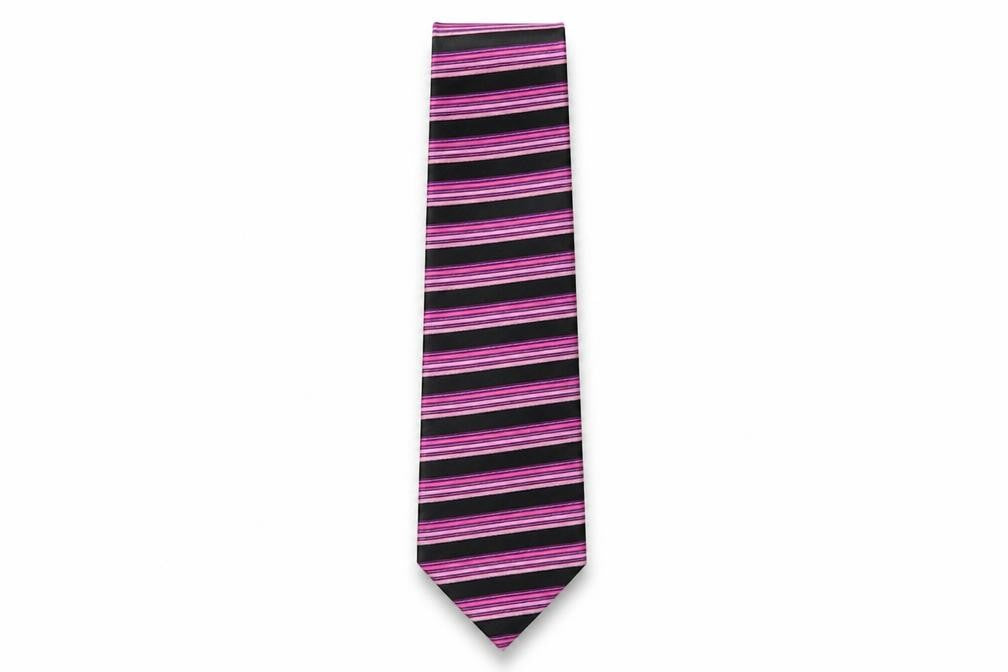 Front view of Michelsons men’s multicoloured striped silk pointed tie one size