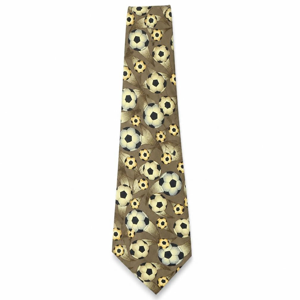 Rene Chagal Mens Multicoloured Geometric Silk Pointed Tie One Size - Football