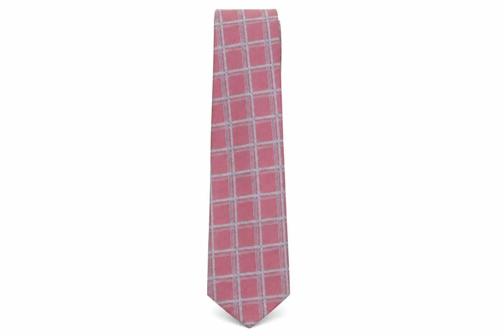 Front view of Marks & Spencer men’s multicoloured plaids & checks polyester pointed tie one size