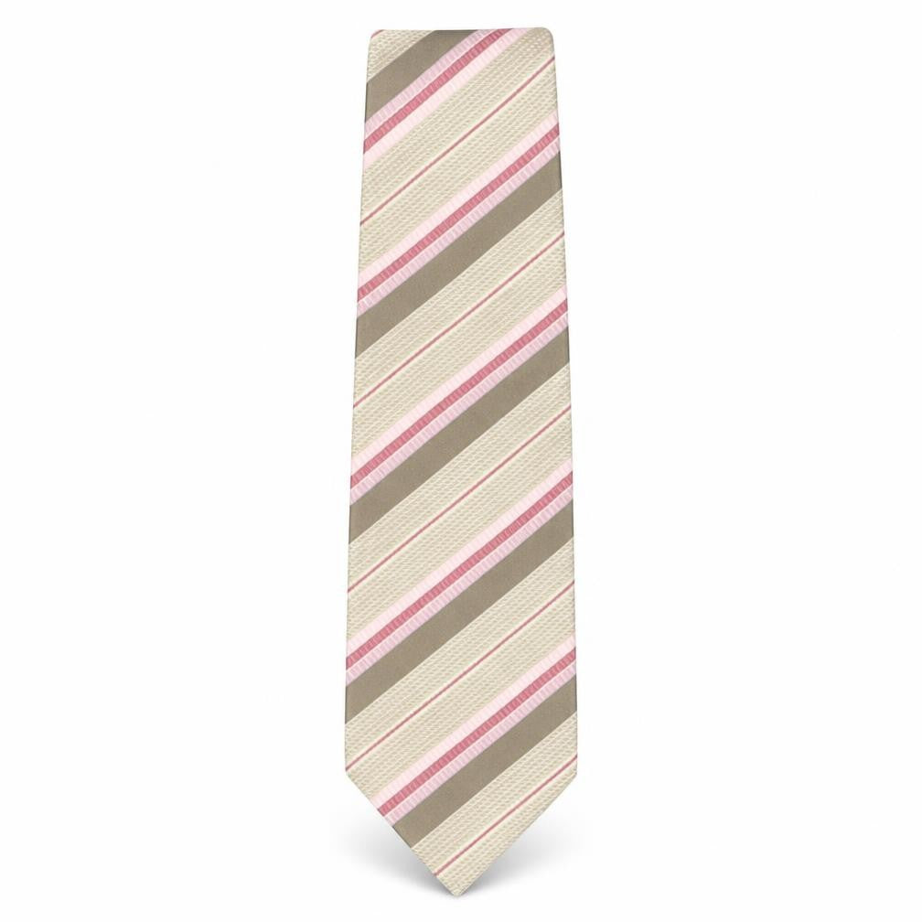 Front view of Marks & Spencer men’s multicoloured striped silk pointed tie one size