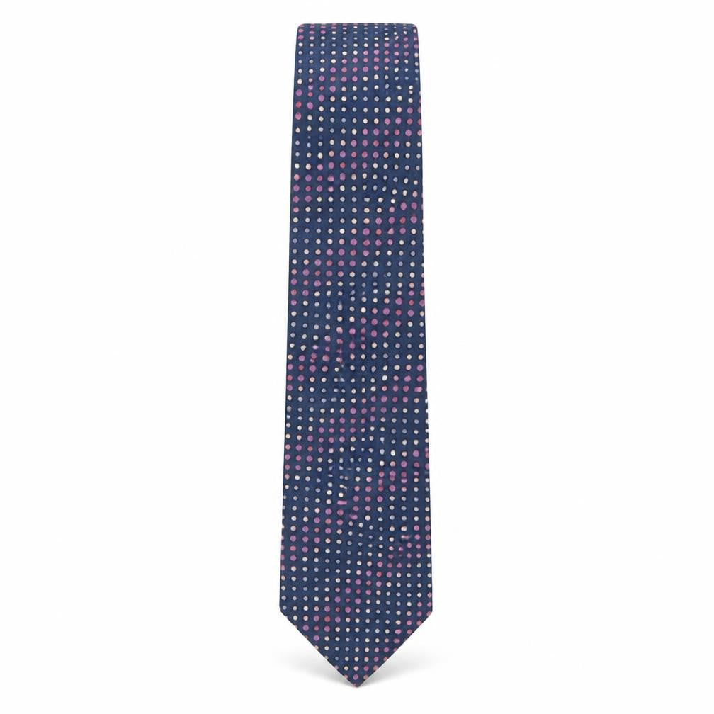 Front view of Marks & Spencer men’s multicoloured polka dot silk pointed tie one size
