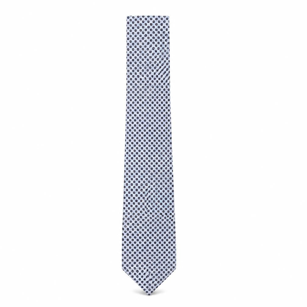Front view of St Michael men’s multicoloured geometric silk pointed tie one size