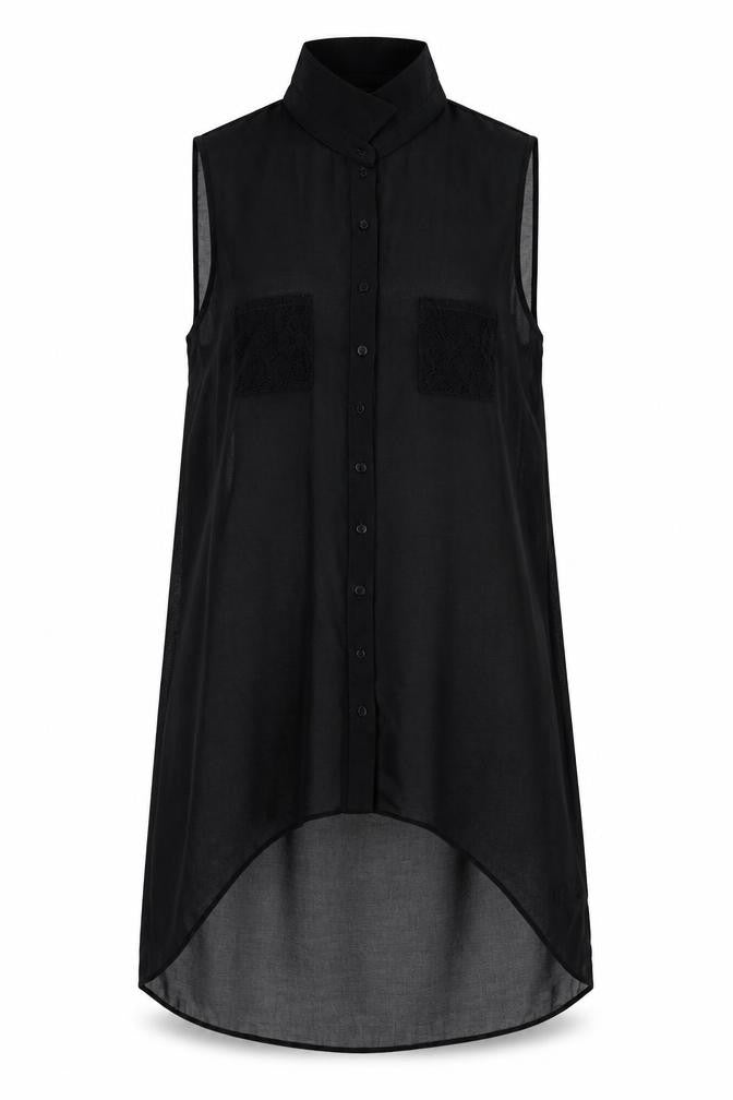 G21 Womens Black  Polyester Basic Button-Up One Size Collared