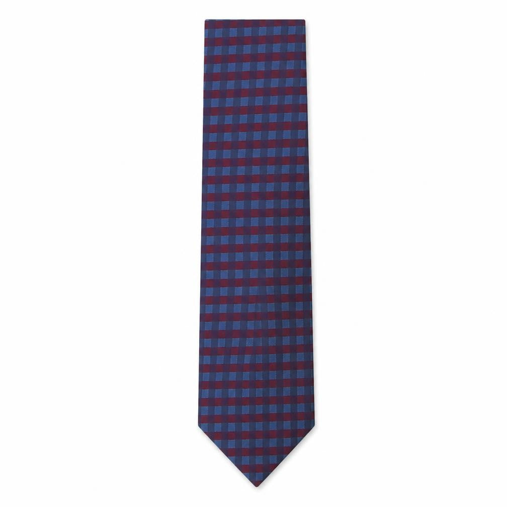 Front view of Greenwoods men’s multicoloured plaids & checks polyester pointed tie one size