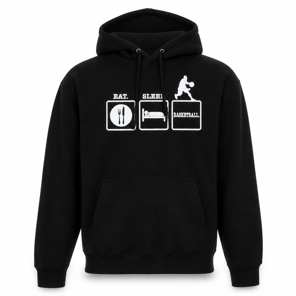 Awdis Mens Black  Cotton Pullover Hoodie Size S   - Basketball