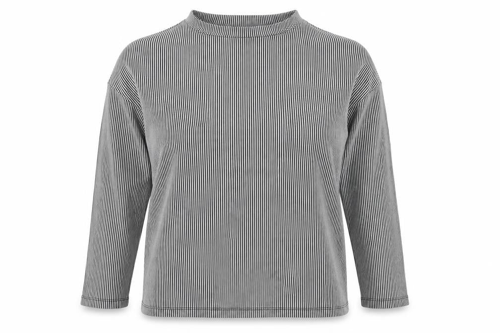 Front view of Zara women’s black striped cotton pullover sweatshirt, size S, pullover