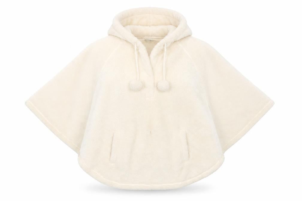Front view of Tu women’s ivory jacket poncho, size S