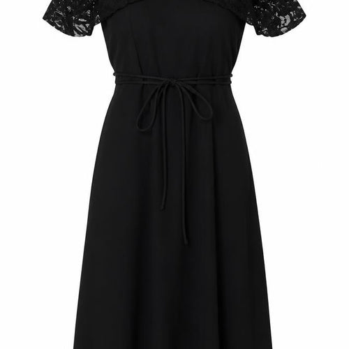 Julian Taylor Womens Black  Cotton Fit & Flare  Size 8  Halter Zip - cold shoudler