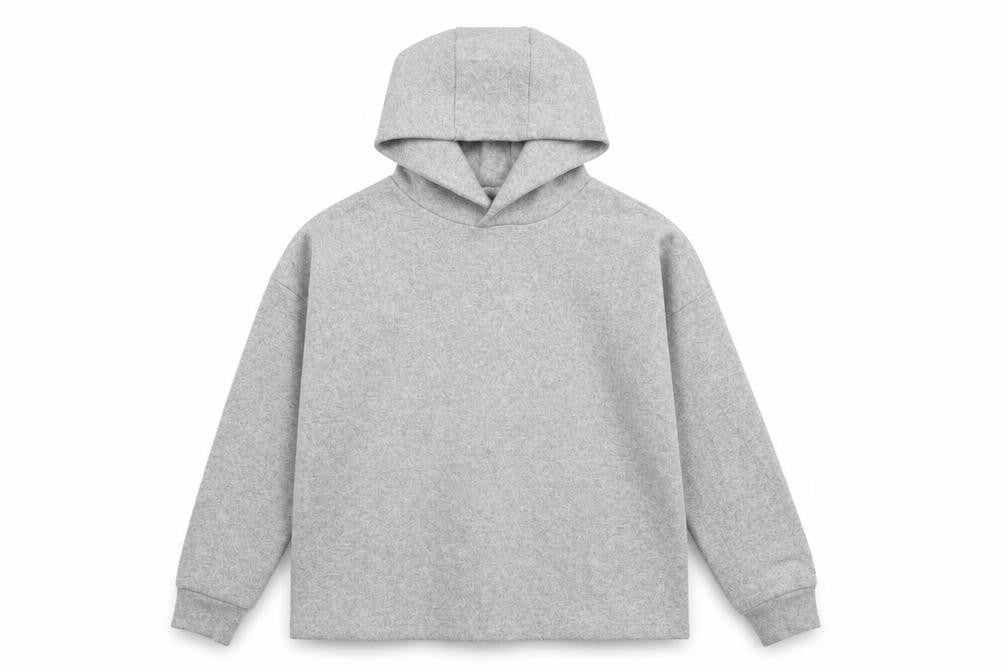 Front view of Marks & Spencer girls’ grey viscose pullover hoodie, size 11-12, years pullover