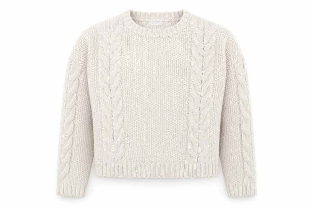 Primark Girls Ivory Crew Neck  Acrylic Pullover Jumper Size 12-13 Years