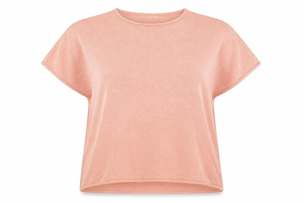 Front view of Next women’s orange round neck viscose jumper, size UK 16