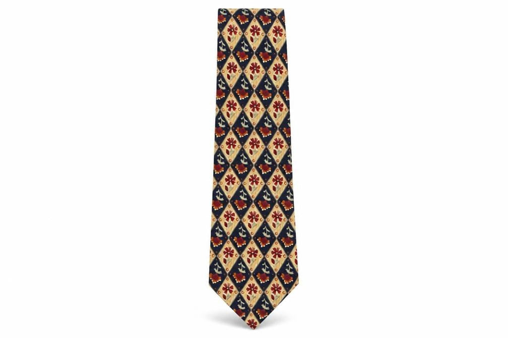 Marks and Spencer Mens Multicoloured Plaids & Checks Silk Pointed Tie One Size
