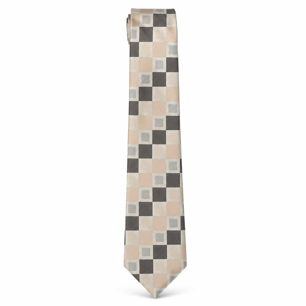 Front view of Greenwoods men’s multicoloured plaids & checks polyester pointed tie one size