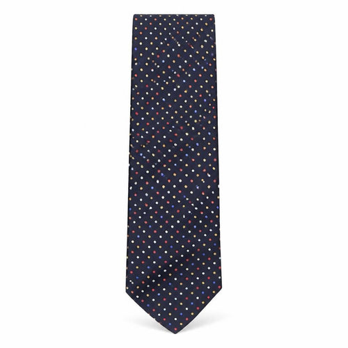 Man Of La  Mens Multicoloured Polka Dot Silk Pointed Tie One Size