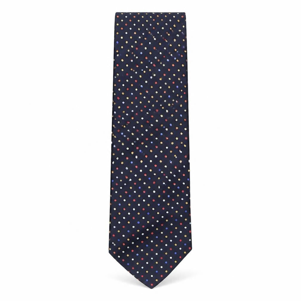 Man Of La  Mens Multicoloured Polka Dot Silk Pointed Tie One Size