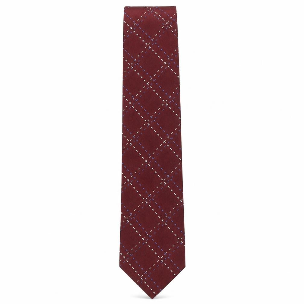 Woodstock  Mens Multicoloured Plaids & Checks Silk Pointed Tie One Size