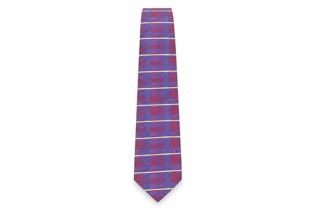 Marks and Spencer Mens Multicoloured Plaids & Checks Silk Pointed Tie One Size