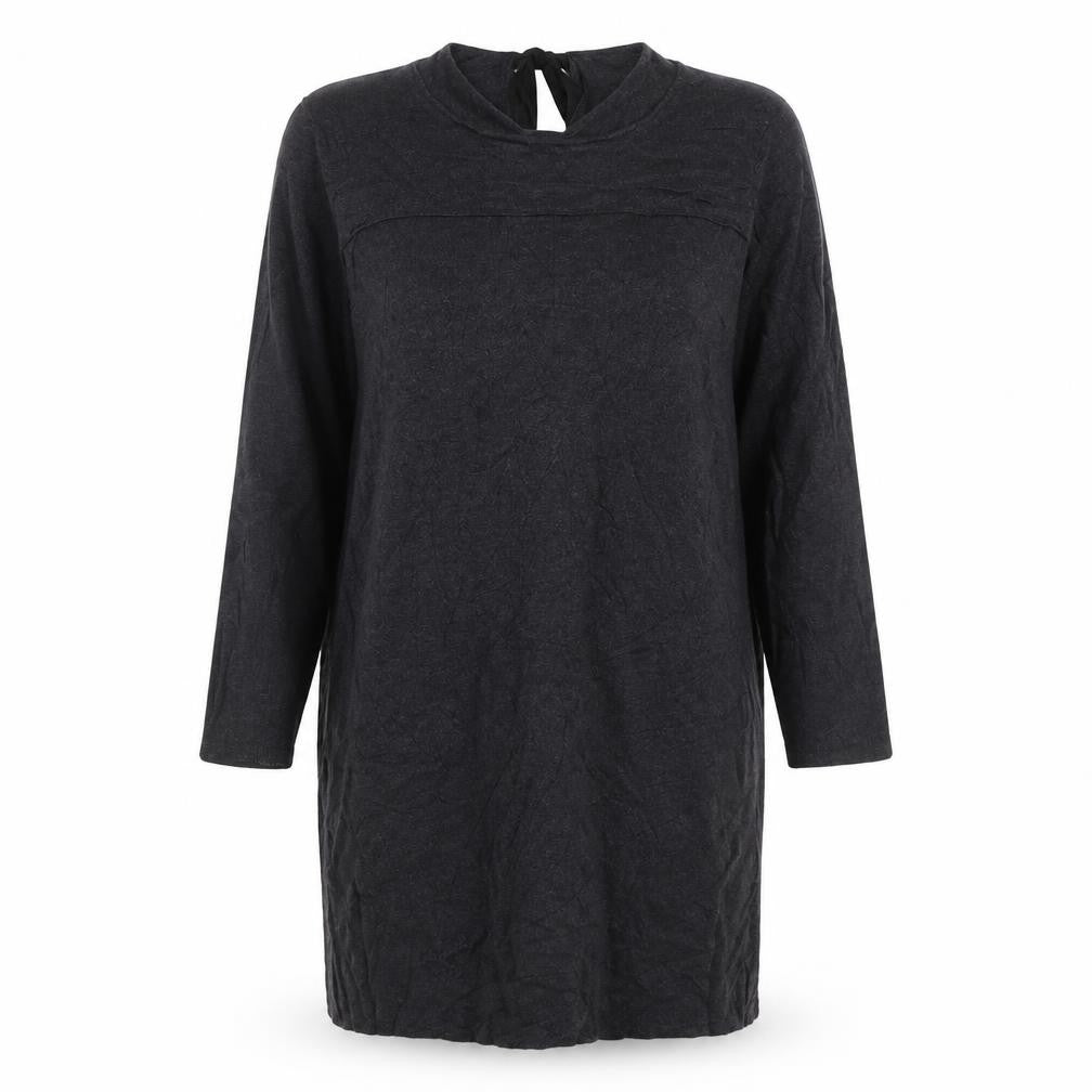 Monsoon Womens Grey  Acrylic Jumper Dress  Size 12  Roll Neck Tie