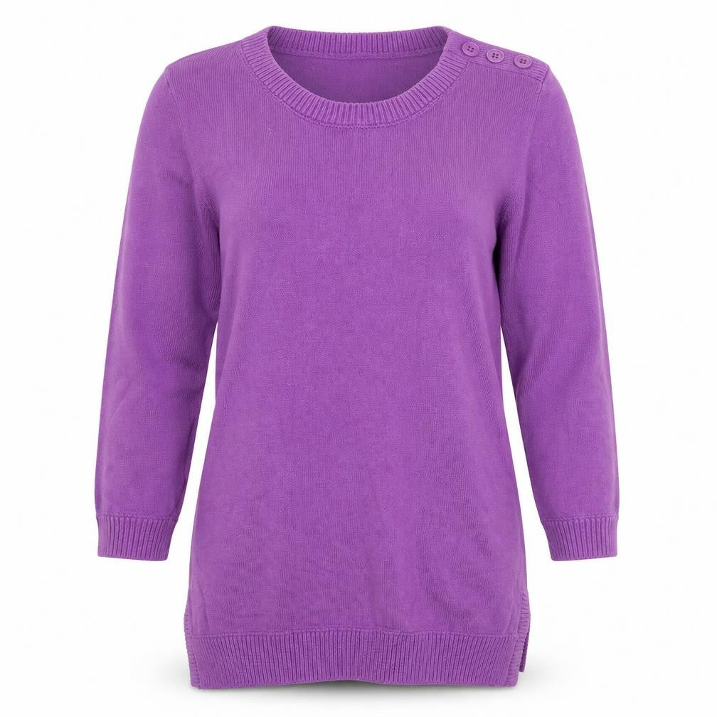Gap Womens Purple Round Neck  Cotton Henley Jumper Size M