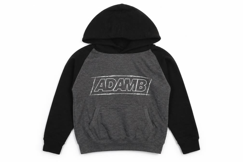 Front view of All We Do is boys’ grey cotton pullover hoodie, size 5-6, years pullover - adamb
