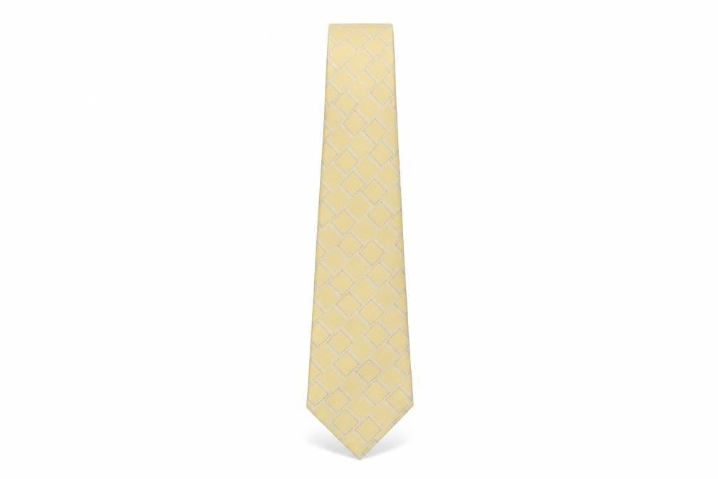 Front view of Soprano men’s multicoloured geometric polyester pointed tie one size
